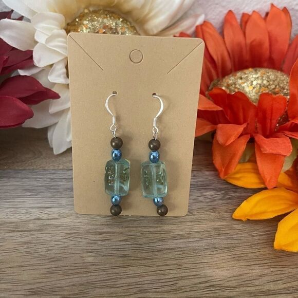 Glass Bead Handmade Earrings NWOT  - Picture 1 of 2